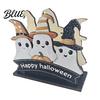 Holiday Tissue Organizer Halloween Wooden Napkin Holder Ghost Pumpkin Decorative Tabletop Dispenser Paper Towel Dispenser Storage for Dinner