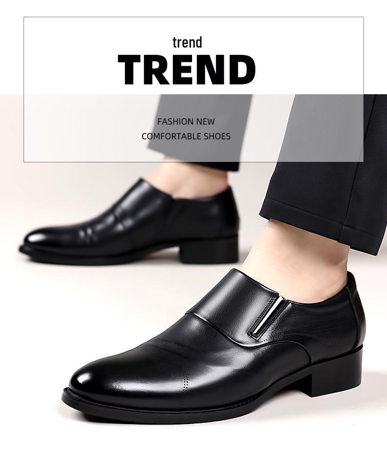 Men's Autumn Formal Leather Shoes - Top Layer Cowhide, Breathable, Wear-Resistant, Genuine Leather, Slip-On, Low-Top.