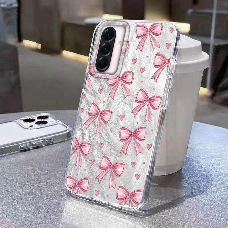 

For Samsung Galaxy A56 A16 A26 A36 A06 A55 A35 A25 A15 A12 A32 A22 A14 A54 M22 M12 Luxury Butterfly Bow Print Laser Phone Case Galaxy M22