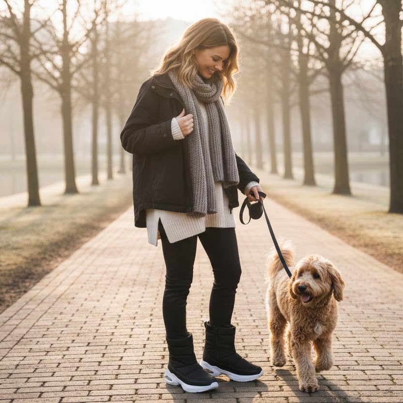 Jewel Casquette Leichte Schneestiefel mit Luftpolster und dicken Sohlen Damen Wasserdicht, Rutschfest (Produktcode 93371102)