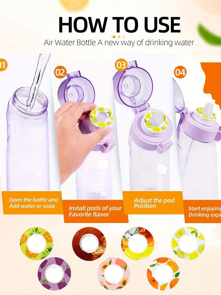 1pc Round Juice Drink Flavor Pod 0 Sugar 0 Calorie Flavor Ring Suitable For Plastic Water Bottles Sports Fitness Cup Accessories