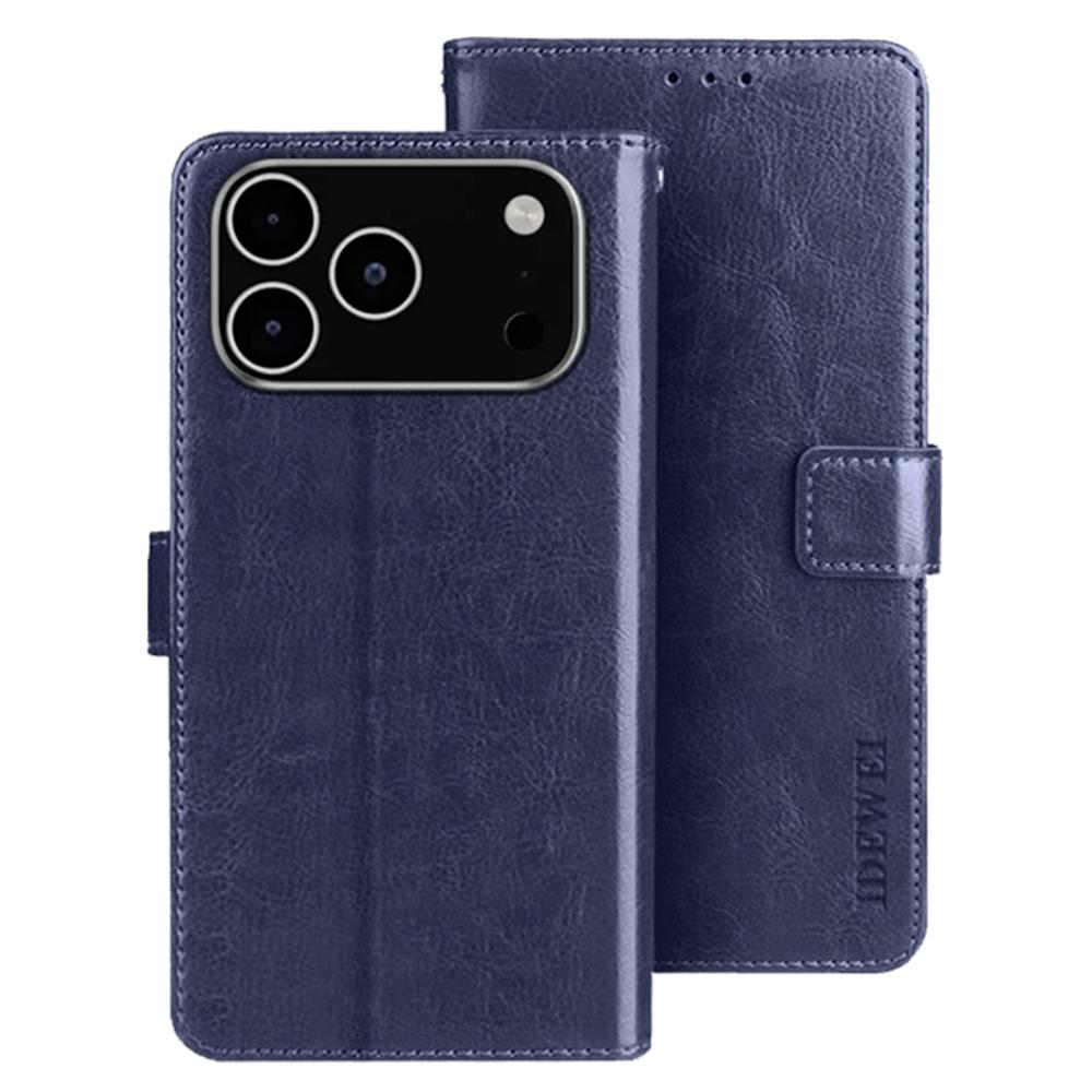 IDEWEI For iPhone 17 Pro Stand Case Crazy Horse Texture Leather Phone Cover
