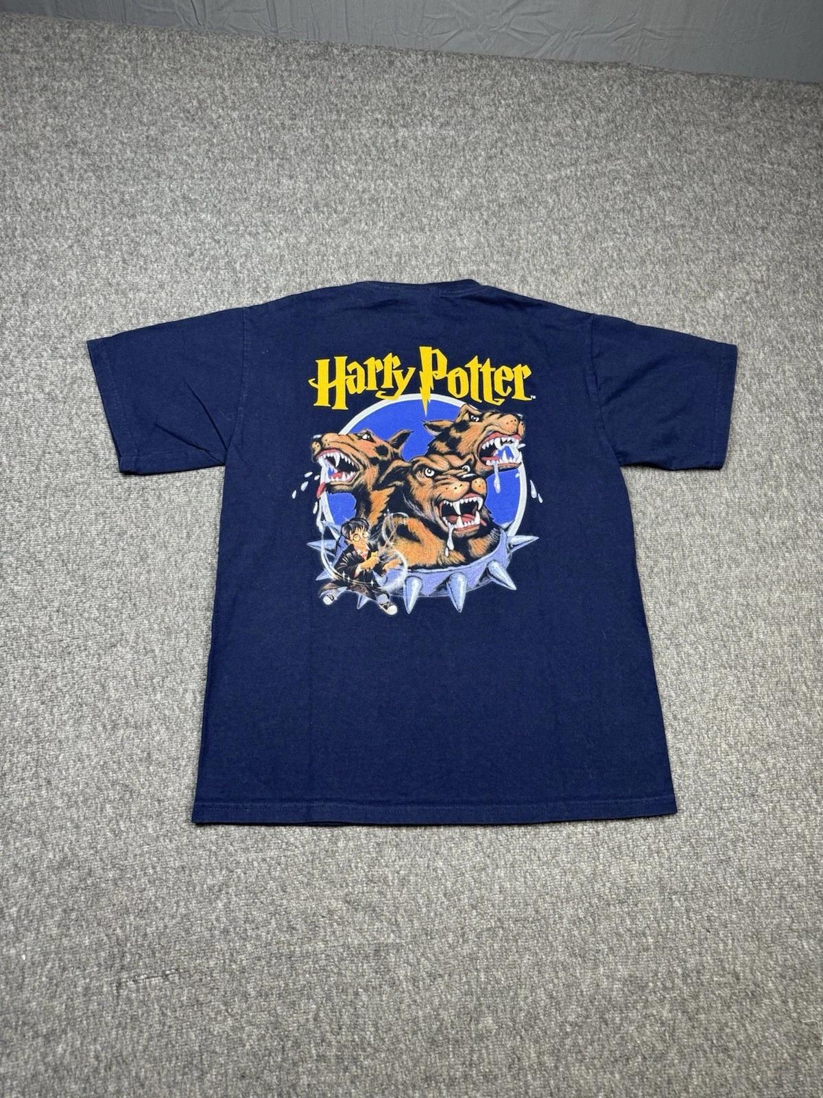 

Harry Potter Boys T Shirt Size Small Blue Navy Vintage Cerberus Hogwarts XL