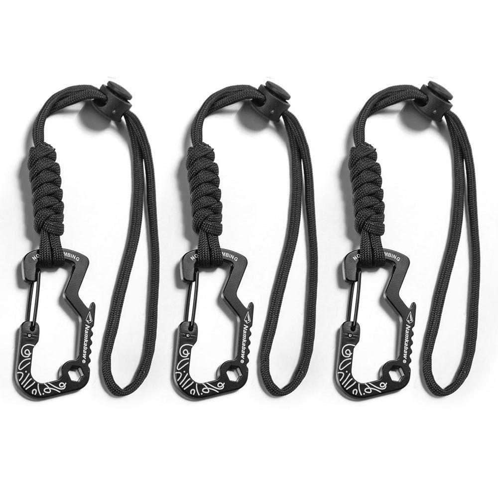 2Colors Outdoor Hook Carabiner with Paracord Keychain Emergency Gear  for Camping Hiking