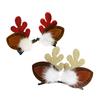 2025 Popular Christmas Antler Pompon Hair Clip - Cute Japanese & Korean Style