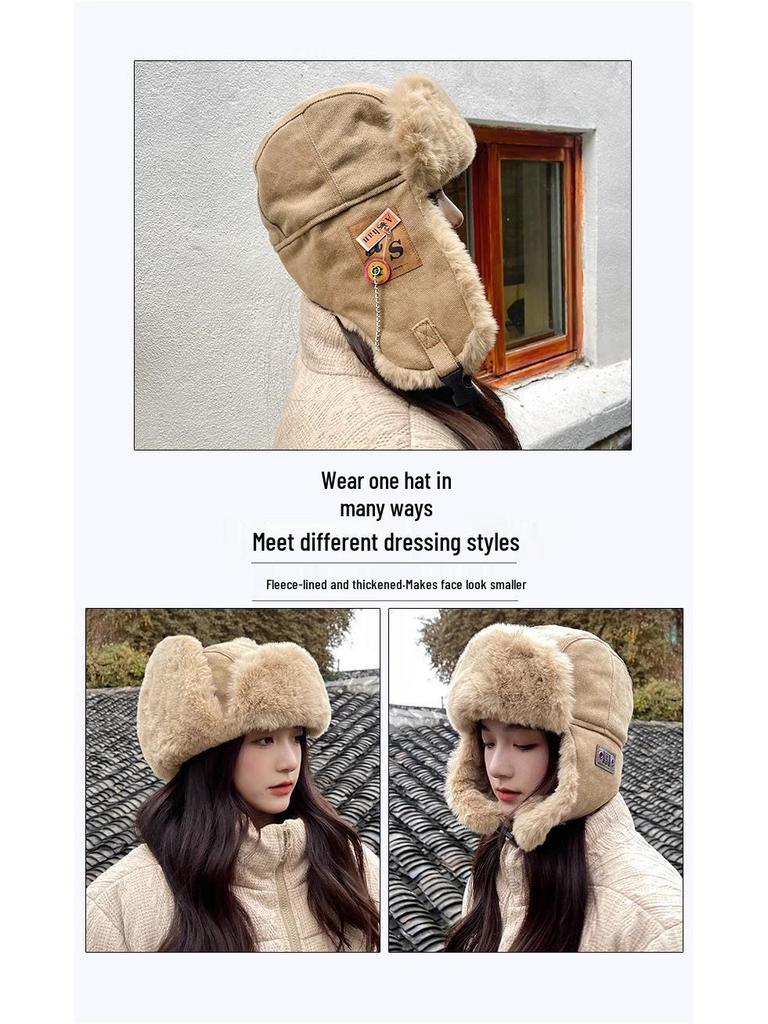 Unisex Winter Winddichte Samt Dicke Mütze mit Ohrenschutz zum Radfahren