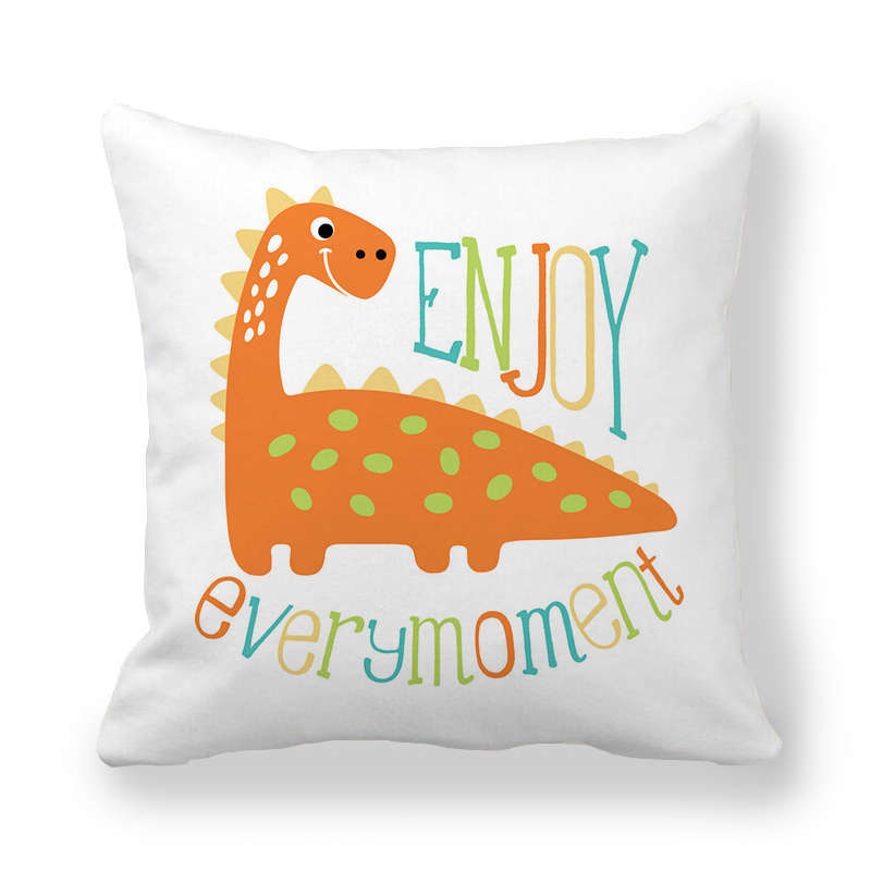 Cute Funny Dinosaurs Cartoon Print Children Pillow Cover Hot Kids Room Decorative Cushion Cover Modern Simple Sofa Throw Pillows