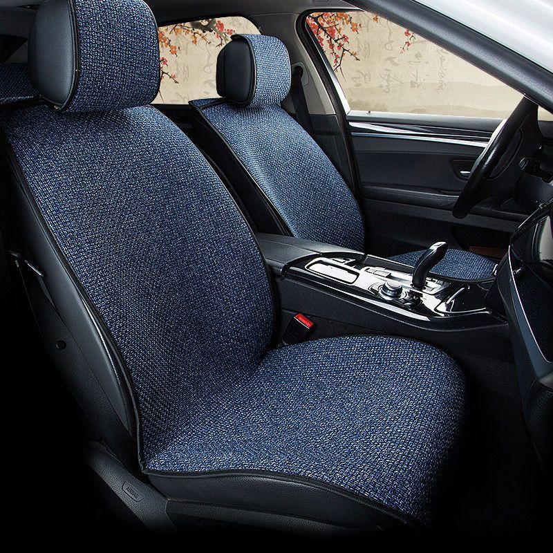 Car Seat Cushion Linen Material Four Seasons General Motors Seat Cushion 5-seater Car Seat Cover Breathable Non-slip Winter Car Seat Cushion