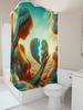 Celestial Love Shower Curtain - Waterproof, Mildew-Resistant, Machine Washable For Ethereal Bathroom Decor