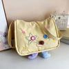 Nylon Yellow Crossbody Bag Embroidery Students Messenger Pouch Ugly and Cute Shoulder Bag  Women