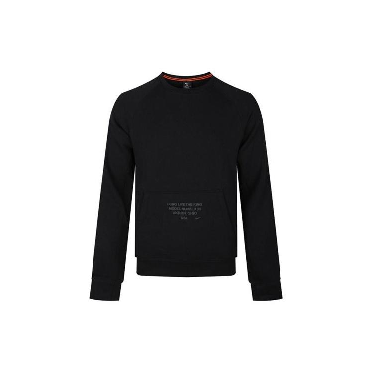 Nike LeBron Fleece Lined Long Sleeves Round Neck Pullover Black Men s BV3633-010 XL