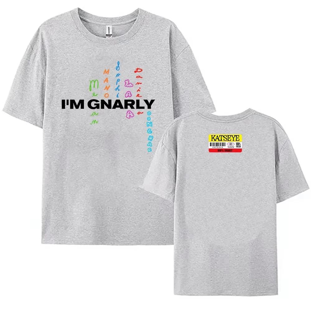 Katseye Im Gnarly TShirt South Korean Girl Group Printed TShirt Camiseta Cotton Short Sleeve Womens TShirt Summer Casual