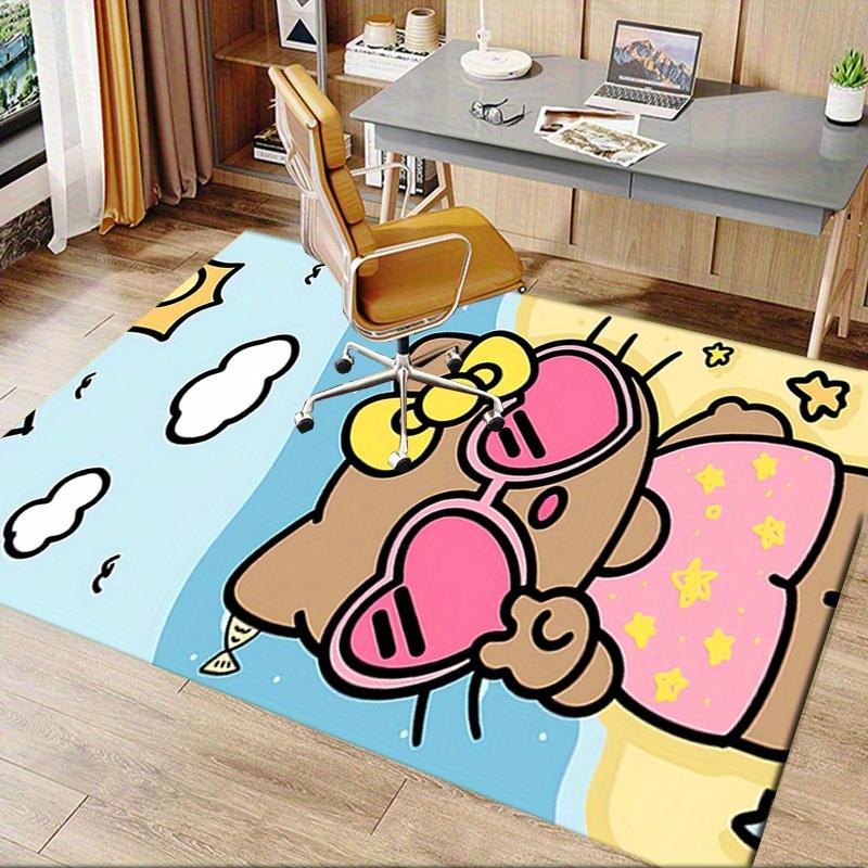 Office Rug Hello Kitty, Summer Beach Anti-Slip Rug, Machine Washable for Living Room, Bedroom, Office, Multiple Sizes, Bedroom Mat, Decorative Mat, Du