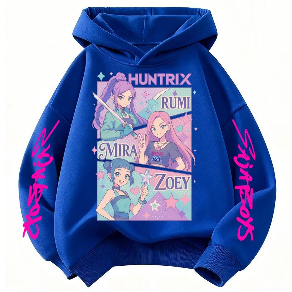 Kids Boys Girls Anime Clothes Kpop Demon Hunters Hoodie Casual Fashion Autumn Winter Warm Sweatshirt