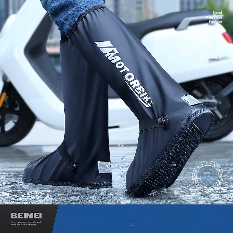 Fashion Adult Waterproof Shoe Covers Outdoor Travel Rainproof Shoe Covers Bandage Style Thickened Non-slip Rain Boots Covers