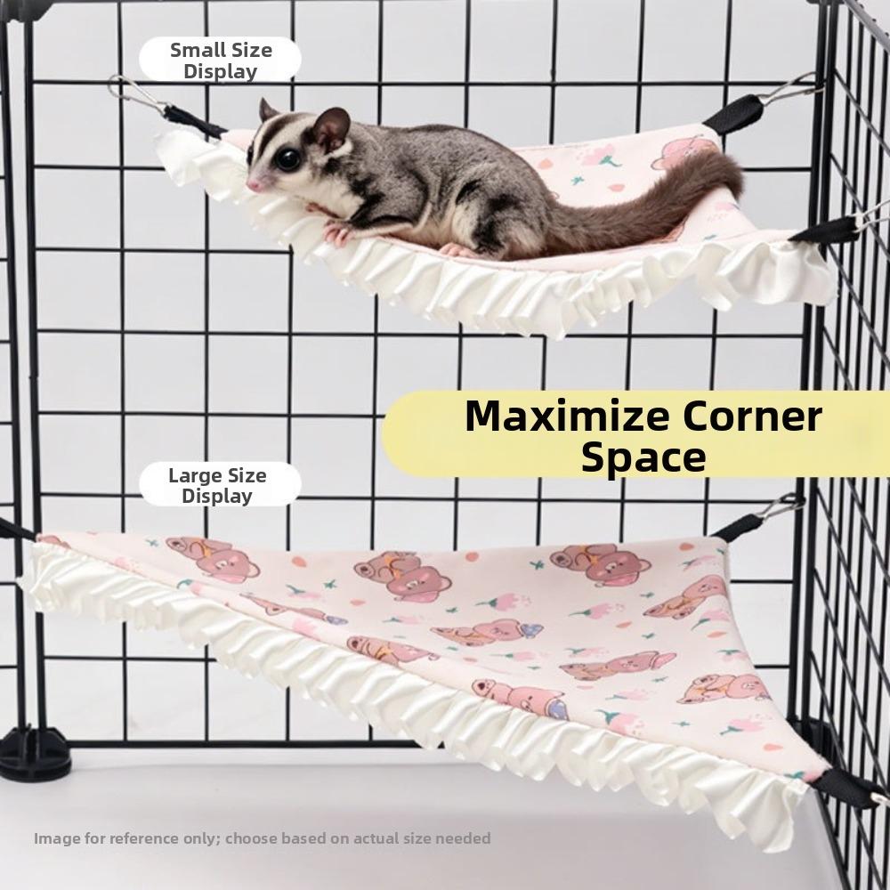 New Ice Feel Pet Hanging Hammock Single-Layer Breathable Cooling Bed Cartoon Pattern Multi-size Guinea Pig Hammock Summer Use