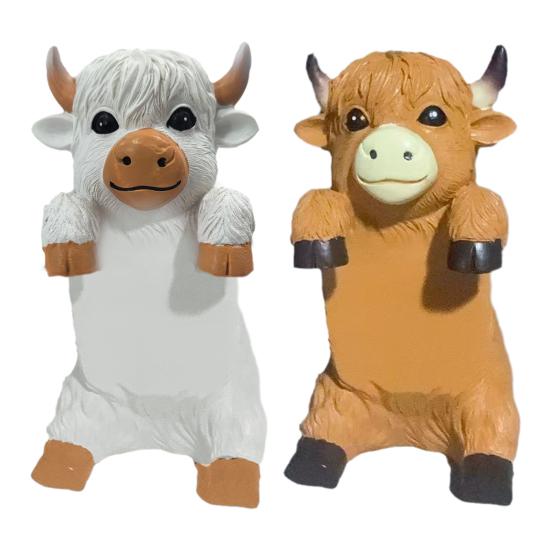 Planche à Mémo Vache des Highlands Porte-Notes en Résine Décoration de Bureau Mignonne Organisateur pour Bureau et Étude Cadeau Pratique pour la Maison et le Bureau