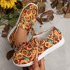 Women's Canvas Shoes Chunky-Sole Loafers Versatile Slip-On Lazy Shoes Comfortable Soft-Sole Low-Cut Single Shoes for Commuting