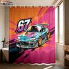 1Pc Pixel Building Block Style 67 Print Waterproof Bathroom Privacy Hanging Curtain 12 Hooks Multiple Sizes Machine Washable