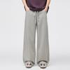 Elastic waist trousers solid color four-season casual trousers mopping floor ruffian handsome straight-leg trousers high street breathable loose stre