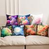 Double-Sided Detachable Cover Wealthy Peony Flower Pillow Living Room Sofa Car Bed Head Square Throw Pillow Case Chinese Style