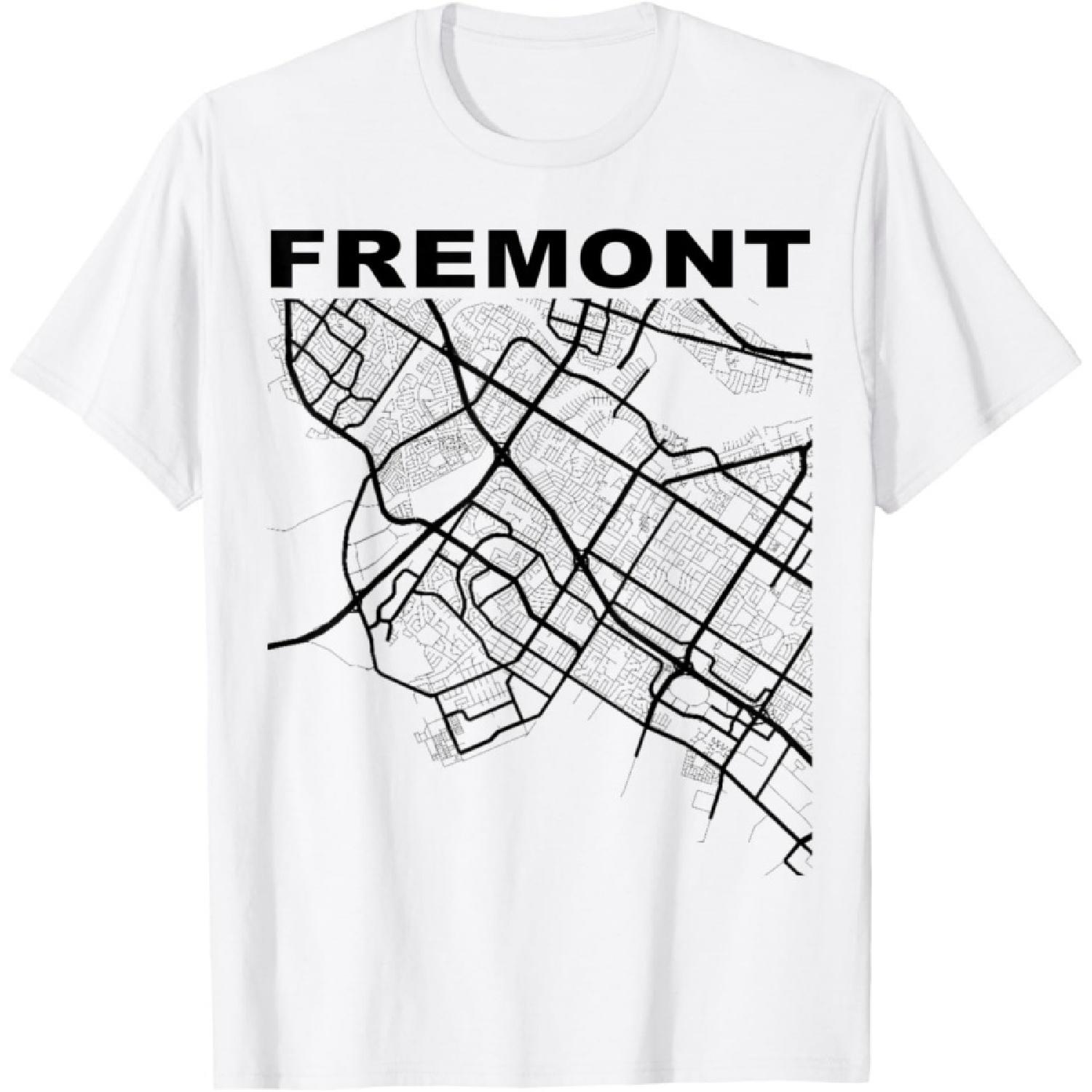 Fremont City Street Map California Souvenir T-Shirt S