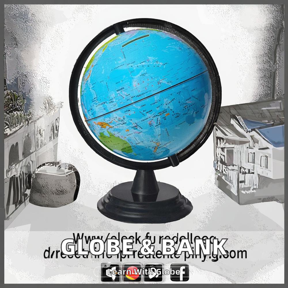 Good Quality Kids Educational Plastic World Globe Earth Map Piggy Bank with Geography Made in China
