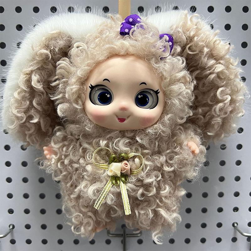 Cute Fluffy Curly Fur Plush Doll Keychain Portable Small Pendant for Bag Decor Birthday Valentine's Gifts for Teens