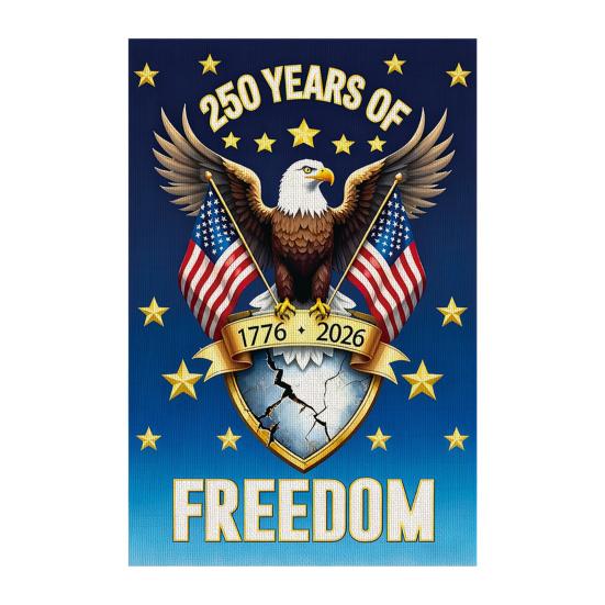 250th Anniversary America Garden Flag 250 Years of Freedom Patriotic Banner 4th of July Yard Sign for Independence Day Memorial Day Gift