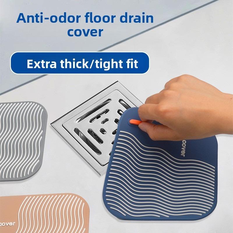 Quadratische Linien Bodenablaufabdeckung, Geruchsstopp-Pad, Badezimmer, Toilette, Badezimmer, Haarfilter, Küche, Insektensicheres Silikon Abwasserrohr