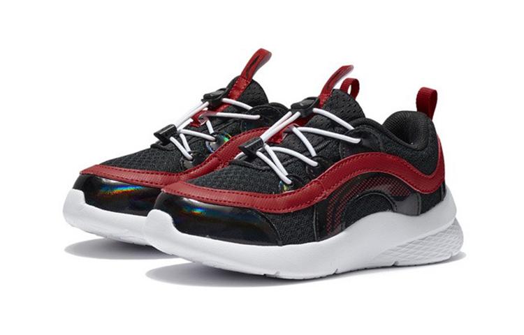 Li Ning YOUNG Slip Resistant Cushioning Abrasion Resistant Kids Lifestyle Shoes Vermilion Children Aged 3 7 Years Old YKNS018-1