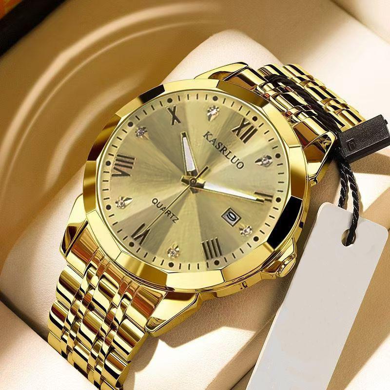 Men's Brand Watch Business Simplicity Trend Calendar Steel Belt High-end Waterproof Men's Watch Exquisite