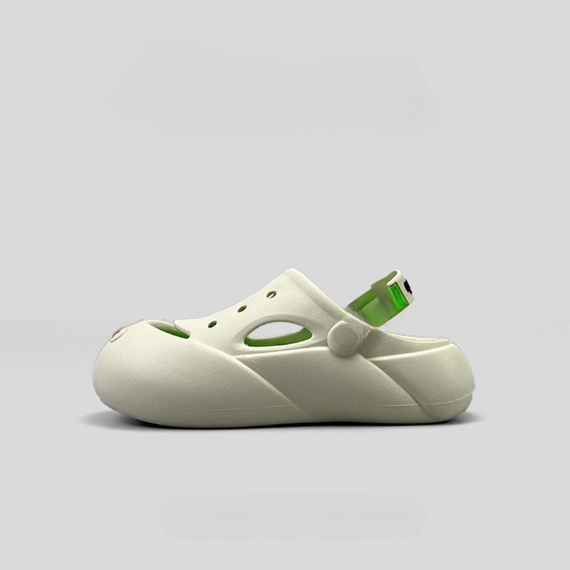 

Stepping on shit feeling foreign trade men and women couples casual hole shoes platform big head slippers bag head wear dual-purpose beach sandals 38 белый