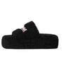 Balenciaga Futrzane Klapki na Platformie 'Czarne' Damskie 762826W2DO11096