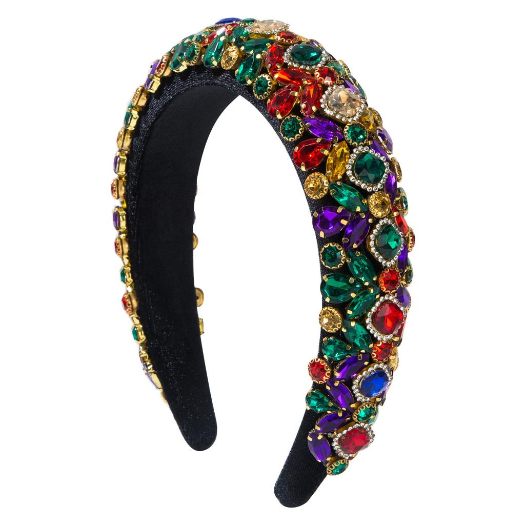 Wide-edge Velvet Hairband, Royal Style Vintage Headband, Luxurious and Exquisite Evening Hair Accessory