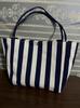Canvas Color Block Stripe Tote Bag - Stylish, Large Capacity Shoulder Bag for Women, Perfect for School & Commute.