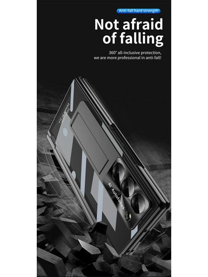 Samsung Z Fold7/6 Case: Dual Hinge, Pen Slot, Electroplated Transparent Shell, Full Coverage Protection.