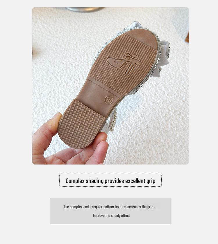 Chaussures de Princesse Strassées: Sandales de danse à nœud pour filles Printemps/Automne 2026