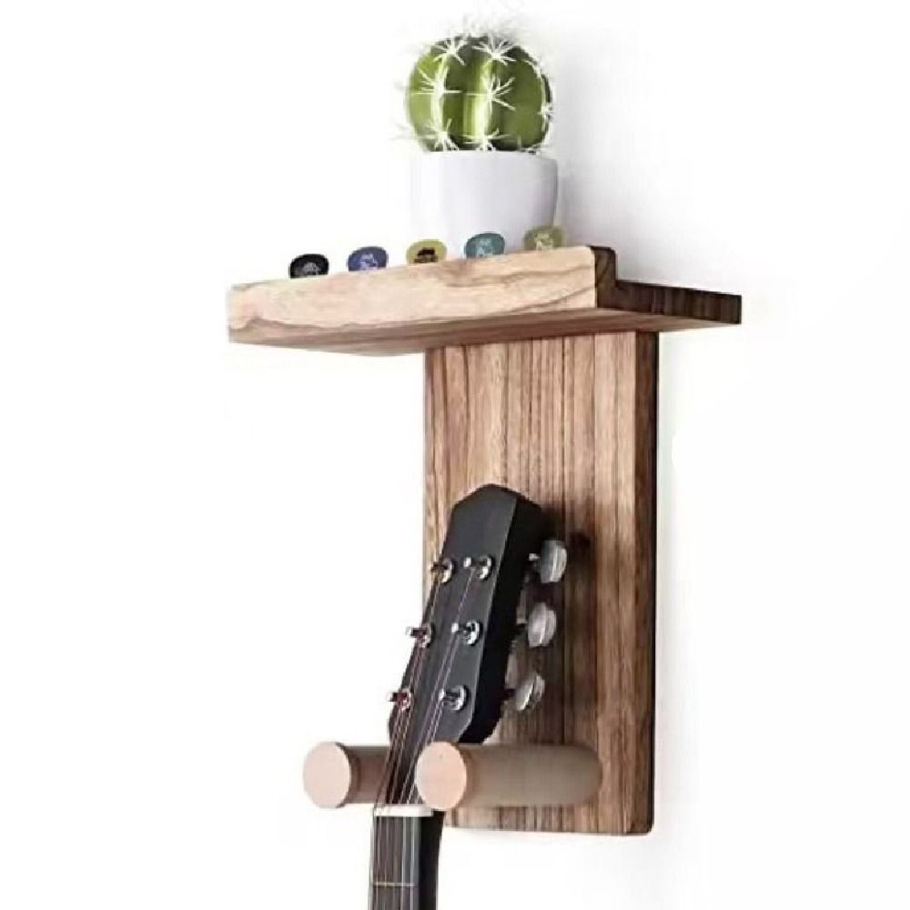 Scratch-Proof Guitar Hanger with Shelf String Instrument Storage Rack Ukuleles Bracket  Studio Use