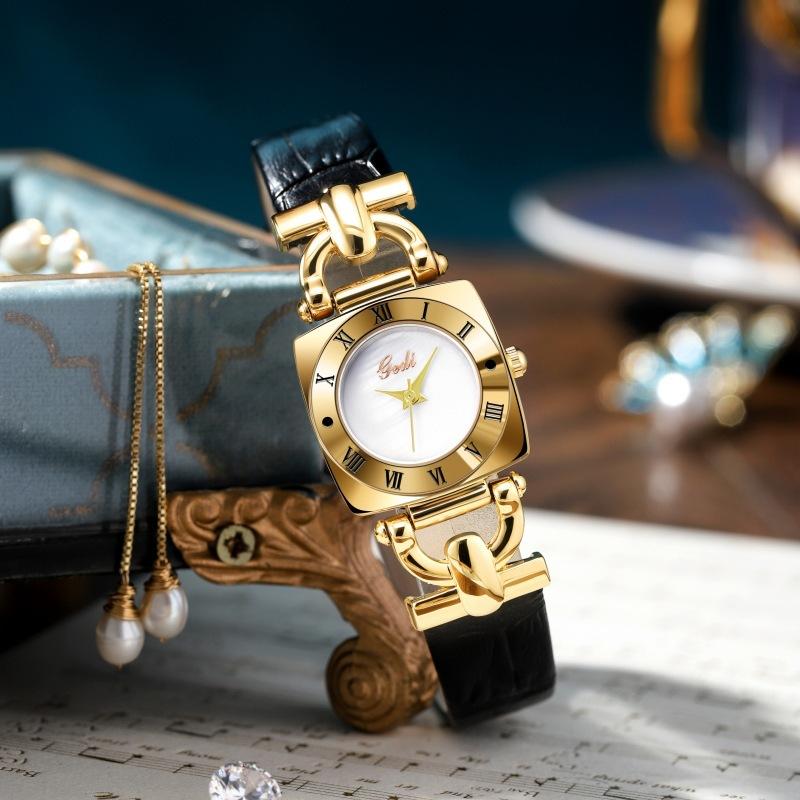 Niche High-End Women'S Watch Retro Square Plate Trend Quartz Watch Women'S Belt Watch