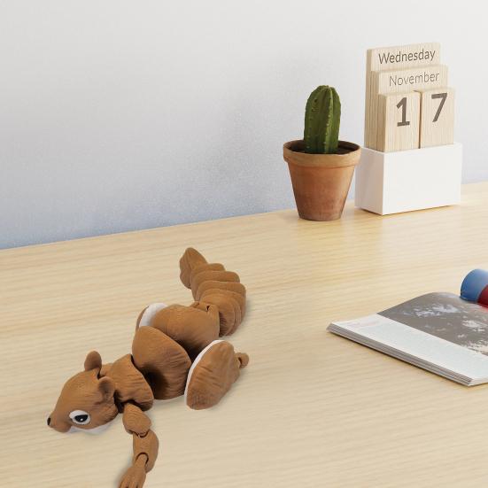 3D Printed Otter Toy Fully Articulated Flexible Fidget Toy Poseable Otter Ornament Stress Relief Home Office Decor