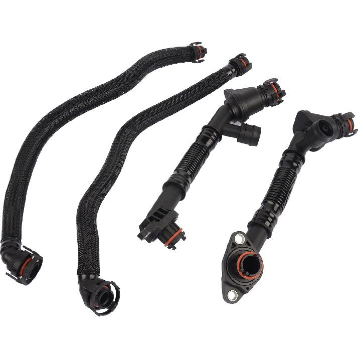 4 Stück Kurbelgehäuseentlüftungsschlauch links und rechts Ersatz für BMW X5 X6 550i 650i 750Li 750i xDrive35i N63 4.4L 11157575640 11157575641 11157646086