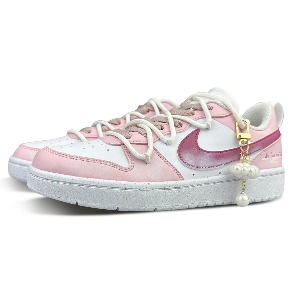 Nike Buty Skateboardowe Court Borough Low top GS Białe Różowe DV5456-106(Drużyna79-)