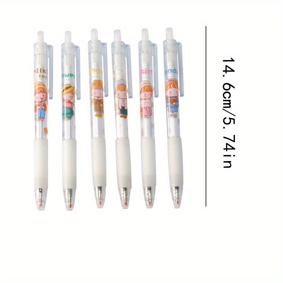 Back to school 10pcs 0.5mm Cartoon characters shape Retractable Neutral pen, Quick-drying student Black stationery water-based pen, Office writing