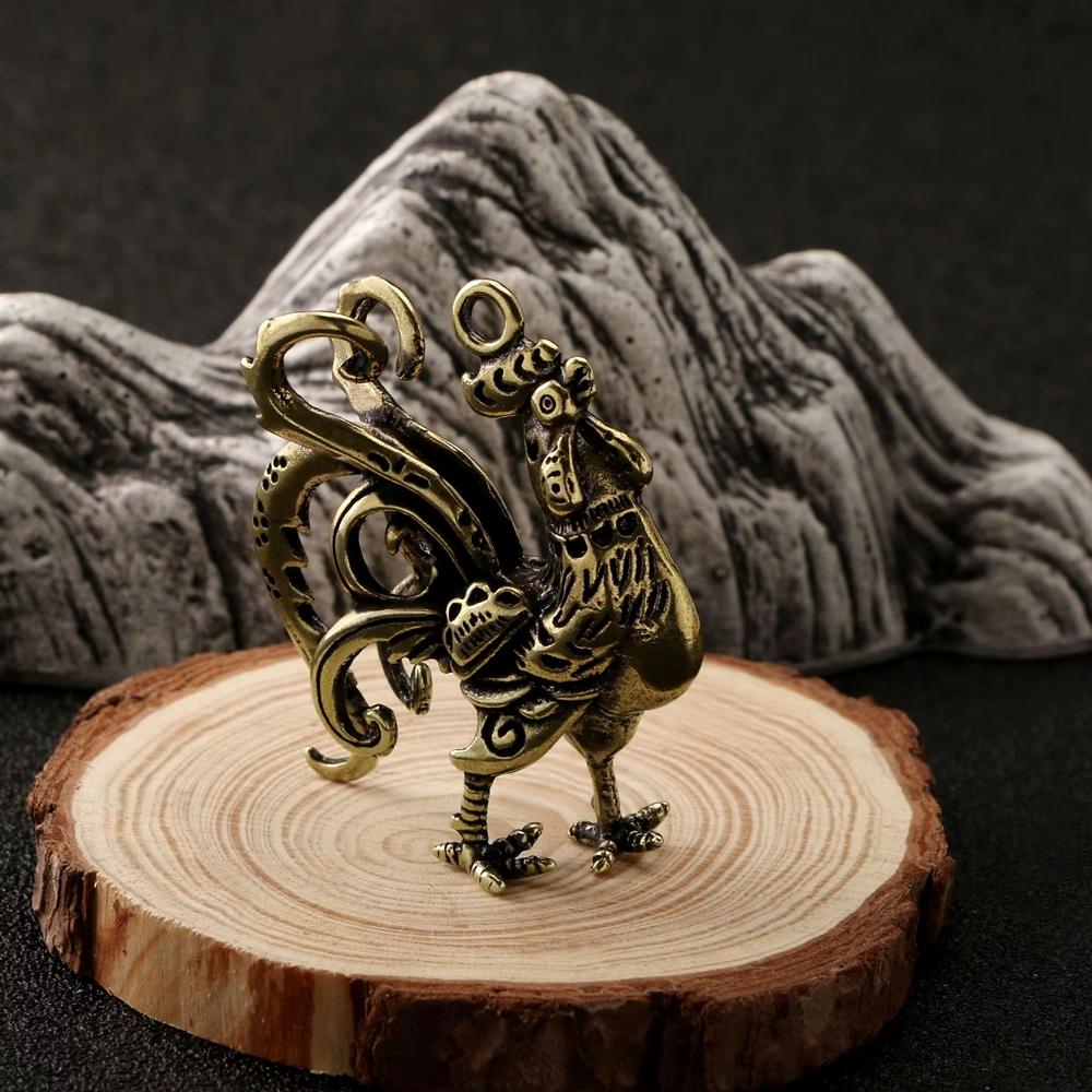 Modern Design Plated Brass Animal Rooster Pendant - Perfect Art & Gift