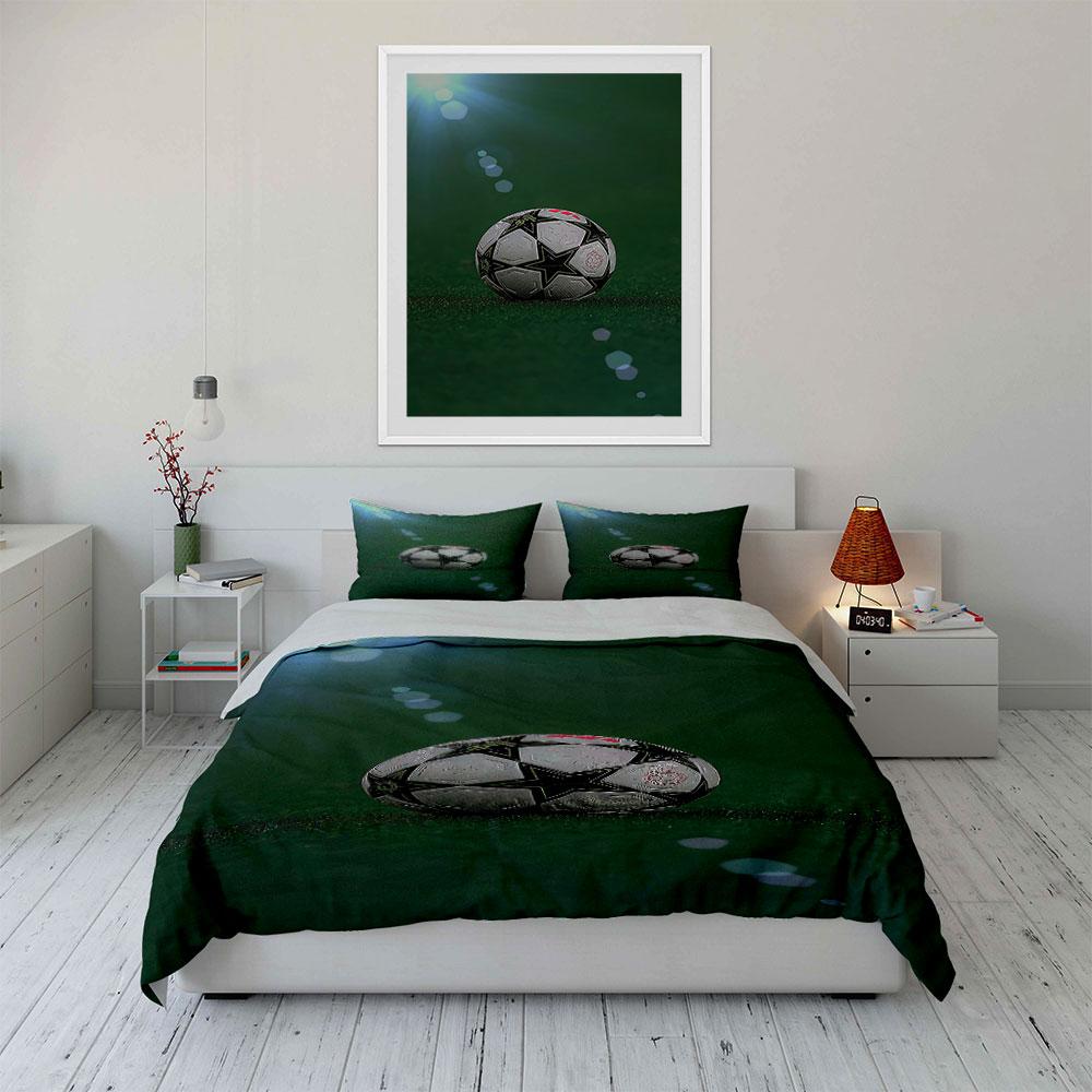 Soccer Ball On Grass. Bedding Sets Duvet Cover Sets Duvet Covers Pillowcases(1 * Duvet Cover 2 * Pillowcases, Without Duvet Insert)