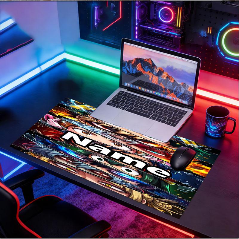 Custom Name Personalized Demon Slayer Pattern Mousepad, Laptop PC Desk Mat, Decorative Desk Mat for Home Keyboard Pad Gift