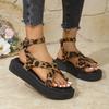Fashion Women Sandals New Summer Fashion Outdoor Leopard Beach Platform Sandals Flat Casual Designer Shoes for Women Sandalias De Mujer