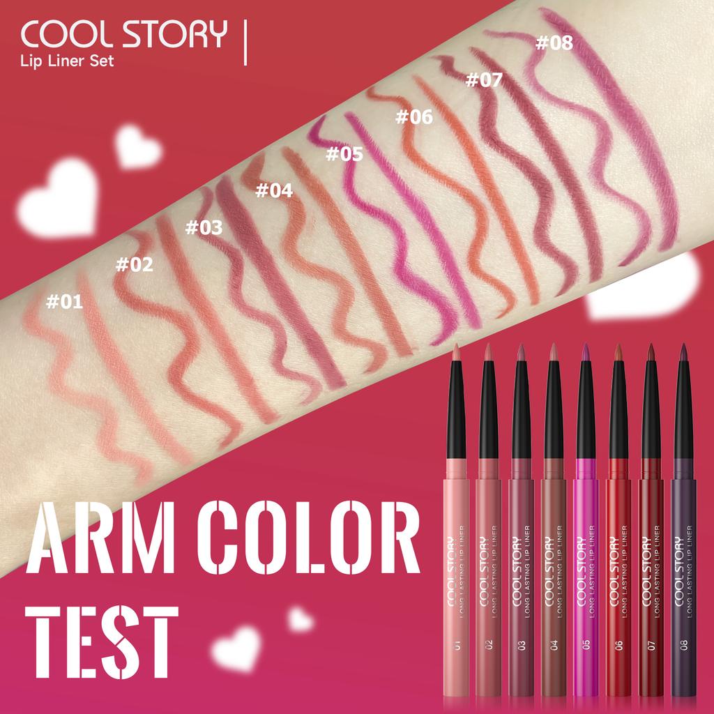 8 Stück Lipliner Stift Set Langanhaltend, Wasserdicht Schweißfest, Einfaches Auftragen Nicht verblassende Farbabgabe Lipgloss Set Beauty Make-up