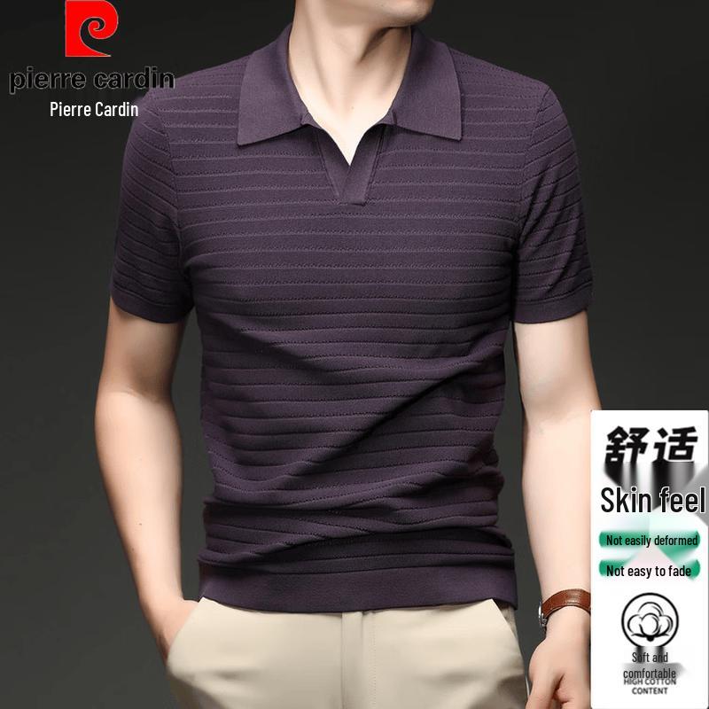 Pierre Cardin Men's Knitted Cool-Feel Polo T-Shirt